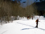 Pár fotek ze Základní kurzu Skialpinismu, Velmi dobré sněhové podmínky (prašánek) prověřili účastníky a jejich lyžařské schopnosti. Lavinové riziko posuzovali všichni za nádherného počasí a tak mráz vydepat jen jednu účastnici... - fotografie 50